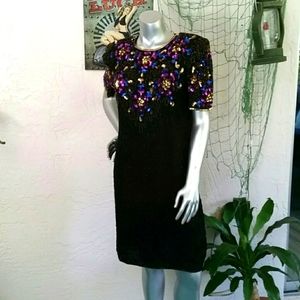 Vintage Label Ste'nay Silk Beaded/Sequin Dress